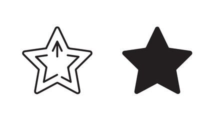 Obraz premium Black Star Shapes Icons For Rating Symbols