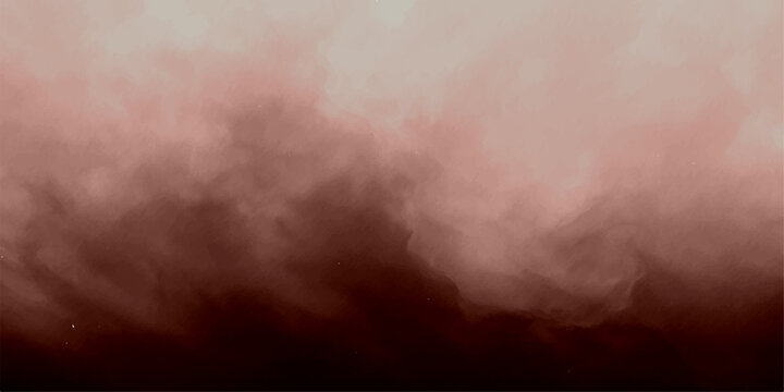 Red smoke abstract on black background with dark fog and stormy mist texture