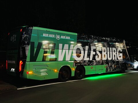 Germany, Paderborn, May 25. 2026, VFL Wolfsburg Team Bus