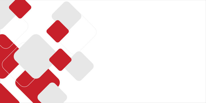 White background with abstract red grey square decoration. Vector illustration for modern presentation background, brochure design, business card background, website slider, landing page