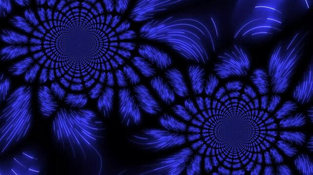 Dual Cyberpunk Blue Mandala Vortex Abstract Background