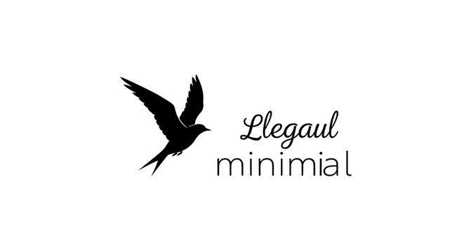 Minimalist logo design with bird silhouette and text