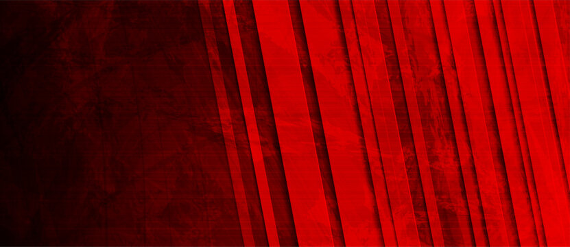 Bright red grunge stripes abstract geometric background