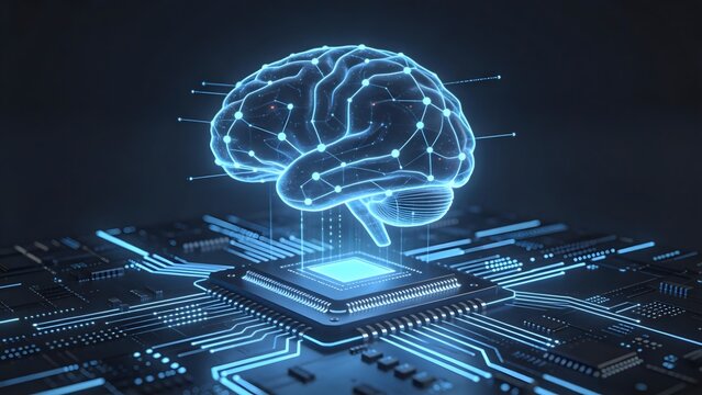 AI brain on circuit board