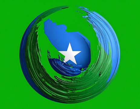 Somalia National Flag Brush Stroke Symbol.