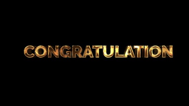 congratulation Luxury Golden text animation on Black Background