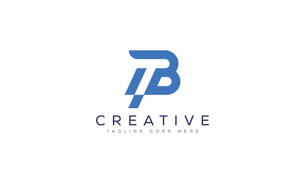 Dynamic tb letter logo design futuristic tech corporate branding with monogram