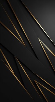 Elegant Black and Gold Geometric Abstract Background Design.