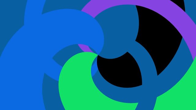 Vibrant abstract illustration features intertwined colorful shapes forming a dynamic graphic design, perfect for animation background or wallpaper motion graphics.