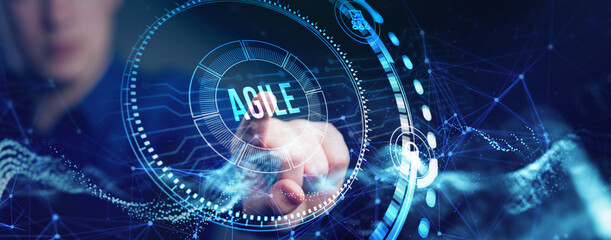 Obraz premium Business, Technology, Internet and network concept. Agile Software Development.