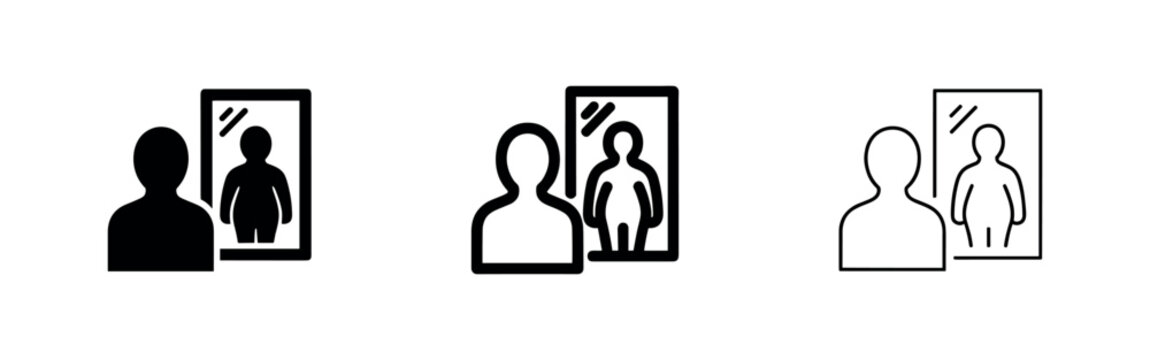 Person looking in mirror icon representing self-reflection or identity