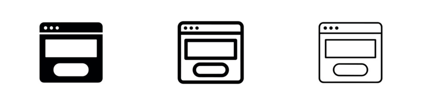 Browser window icon representing a web page or online interface