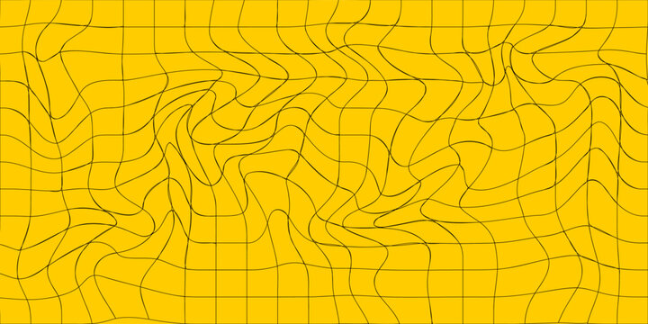 Yellow Square Grid Pattern Minimalist Geometric Mesh Background