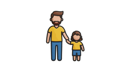Obraz premium Father and daughter holding hands standing together