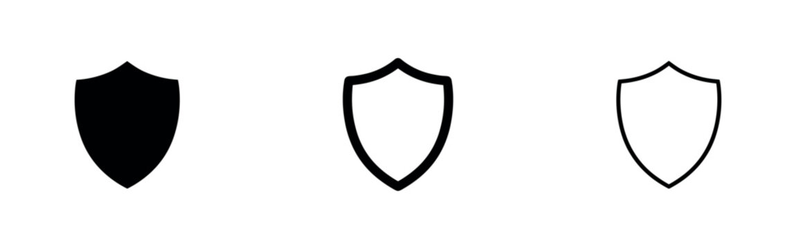 Shield Protection Icon Set. Security, Safety, and Defense Symbol.