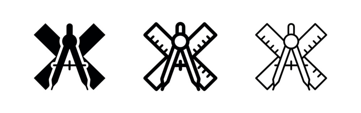 Drafting tools icon, representing design, architecture, or engineering