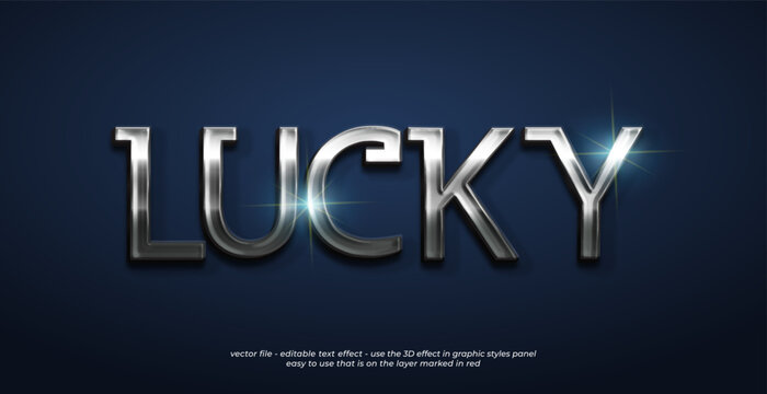 Luxury platinum metallic 3d text effect eps file, premium editable silver text style