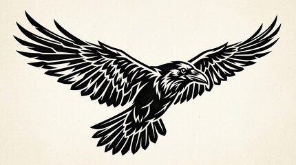 Fototapeta premium Bird in flight with detailed feather patterns