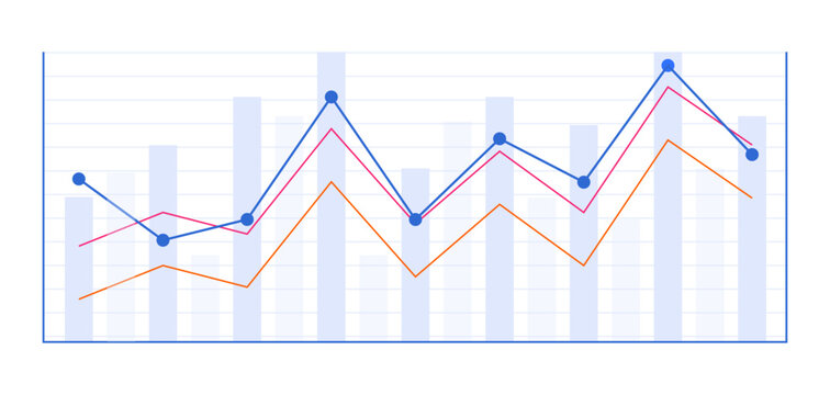 Business Line and Bar Chart Vector Financial Analytics Diagram