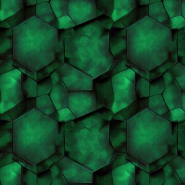 A rich green gemstone surface with crystalline depth and polished brilliance.