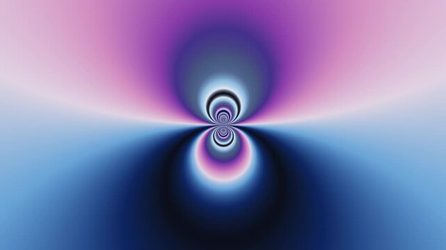 Hypnotic gradient seamless loop abstract background. Cosmic wormhole or black hole concept. Magnetic polar attraction. Spirituality concept.