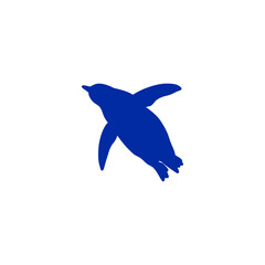 Fototapeta premium Blue Penguin Silhouette Icon for Wildlife and Nature