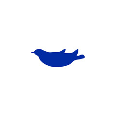 Obraz premium Blue Bird Silhouette Icon for Social Media and Communication