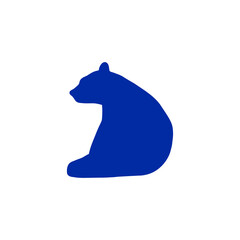 Blue Bear Silhouette Icon for Wildlife and Zoo Concepts © 汰一 藤澤