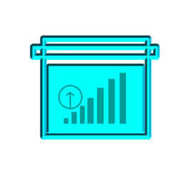 Obraz premium Blue business dashboard and analytics board icons with charts, statistics, and financial growth interface design