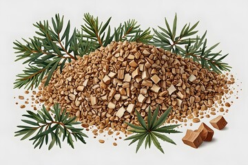 Fototapeta premium Cedarwood chips used in pet bedding or bedding materials