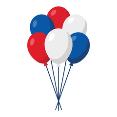 USA Independence Day Red White Blue Balloons Icon for 4th of July Party Celebration © Mau