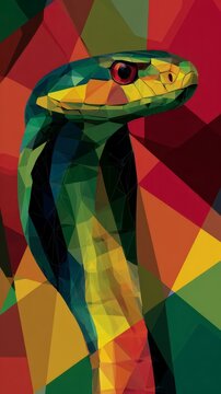 Colorful Geometric Snake Illustration