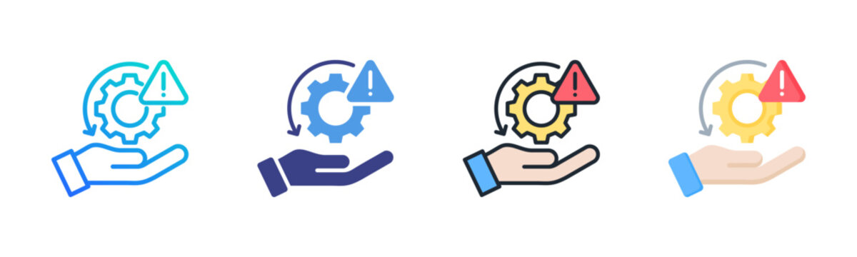 Risk Management Icon Set Multiple Style Collection