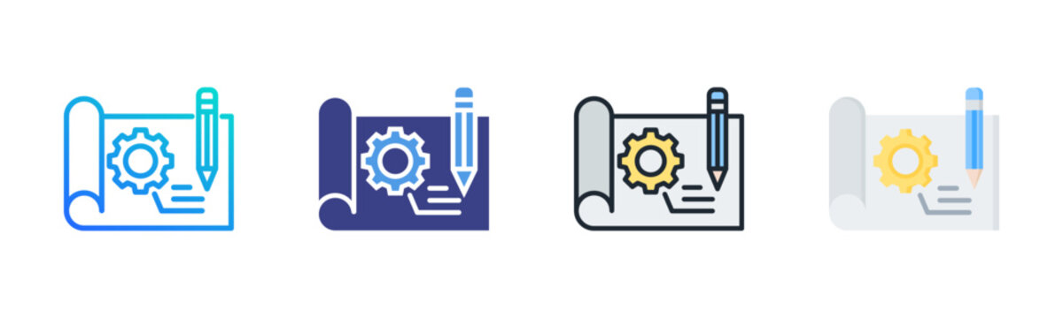 Prototyping Icon Set Multiple Style Collection