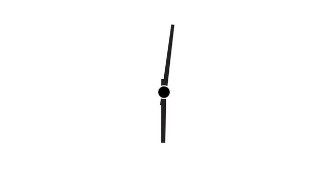 Clock Hands spinning, watch hands animation on transparent background with alpha channel. Clock icon flat style 24 hours day fast speed with moving timer clock rotation 4k video
