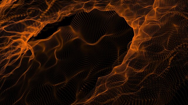 Abstract futuristic wave background. Network connection dots and lines.