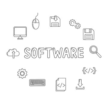 Software development coding programming concept.
