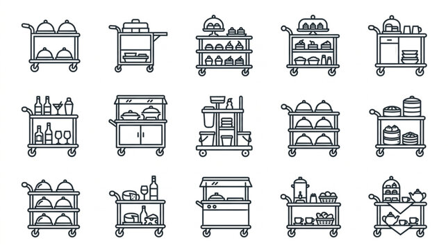 Various types of serving carts.