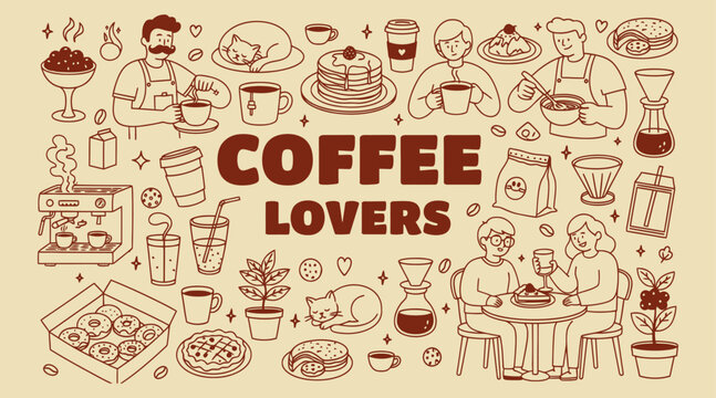 coffee theme design template illustration