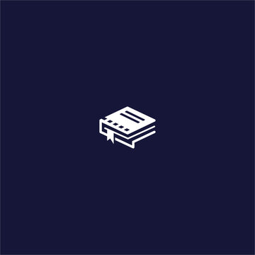Movie review book club media entertainment logo featuring minimalist isometric line art style designed for innovative podcast streaming platform video production studio application community branding 