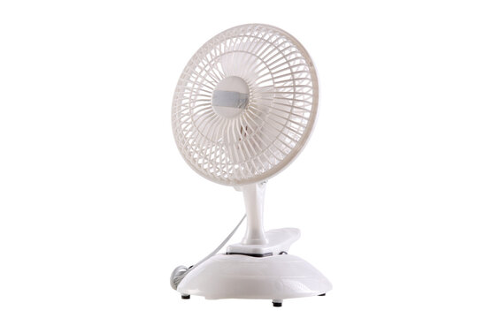 White fan sits on clean surface
