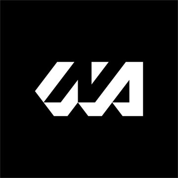 Futuristic logo with interlocking bold black geometric blocks forming letters N and A.