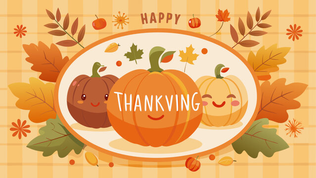 A vibrant illustration of a pumpkin spice latte in a white mug