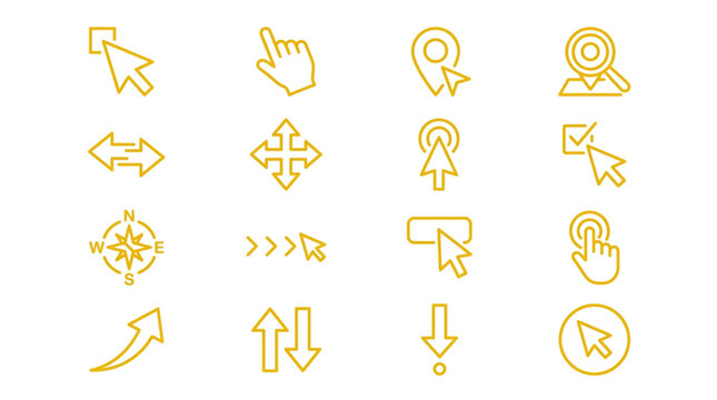 Collection of Minimalist Computer and Navigation Icons