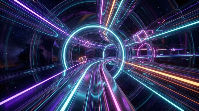 Futuristic outer space tunne