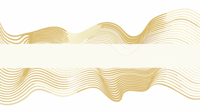 Golden wave pattern illustration with multiple undulating lines on a white background waves undulation ripple curved sinusoidal gold colored gilded metallic luster