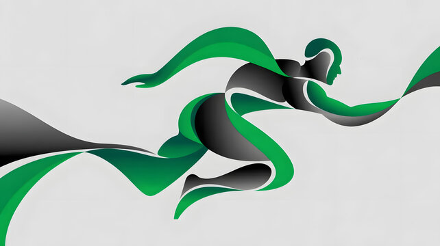 logo. An athlete striving for victory.