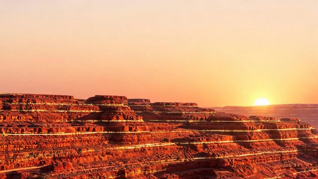 Red Sandstone Golden Vein Background