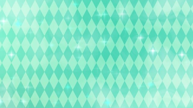 星が光輝くグリーンのダイヤ柄メルヘンアニメーション動画