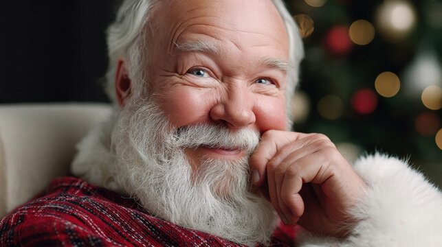 Santa Claus smiling and looking at the camera